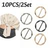 5pcs/set Metal Round Circle Clip Buckle Shirt Ring Buckles Tie Clip Brooch Versatile Clothing Ring Wrap Holder Fashion Accessori