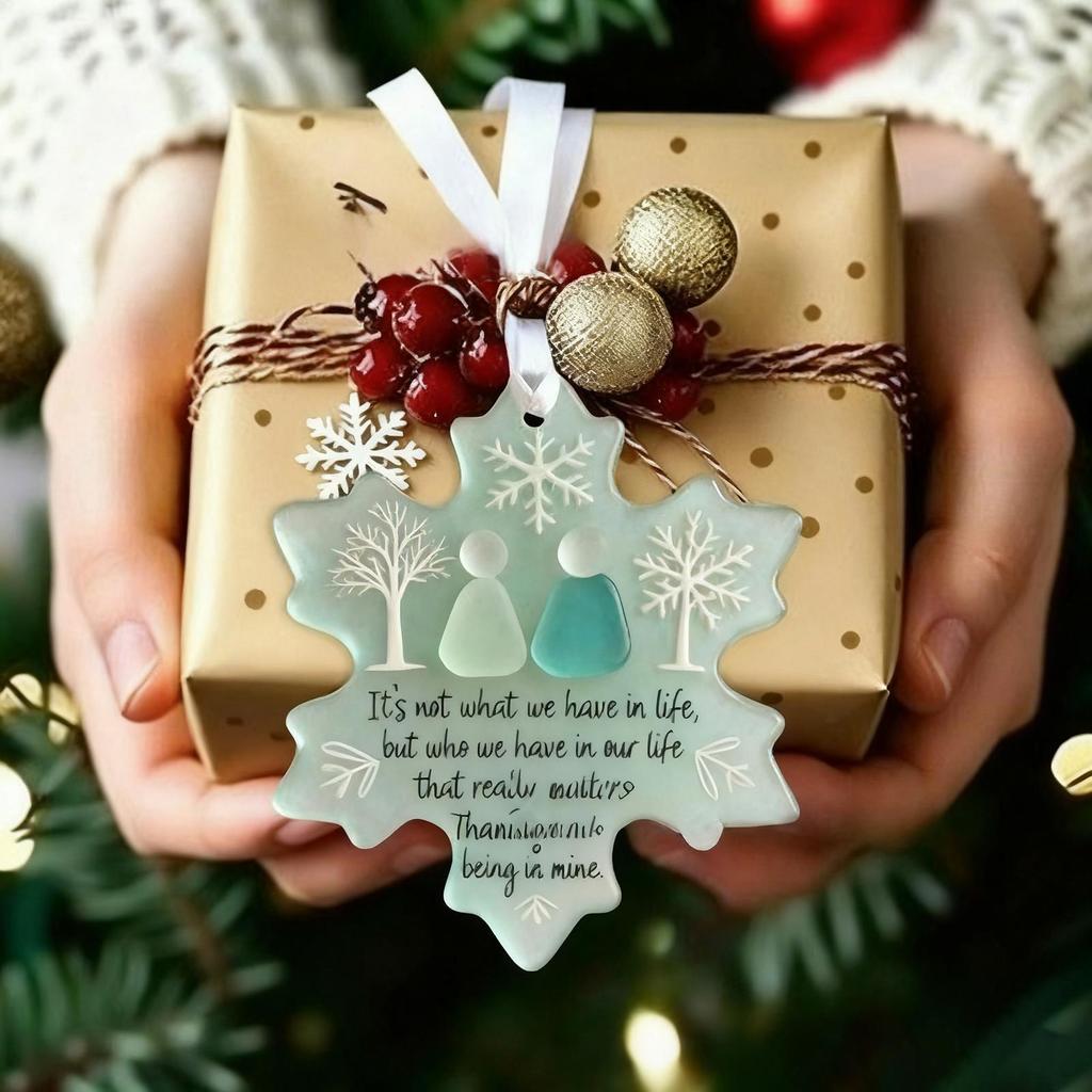 Sea Glass Snowflake Ornaments Acrylic Friendship Pendant Snowflake-Shaped Friendship Hanging Pendant for Hallway Festival