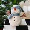 22CM Super Cute Sammy Snowman Plush Toy Cute White With DIY Scarf Hat Wnter Snowman Placating Doll Send Children Birthday Gift