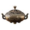 Antique Incense Burner Hollow Incense Holder With Cover Chinese Ancient Mini Ornament Home Office Decoration