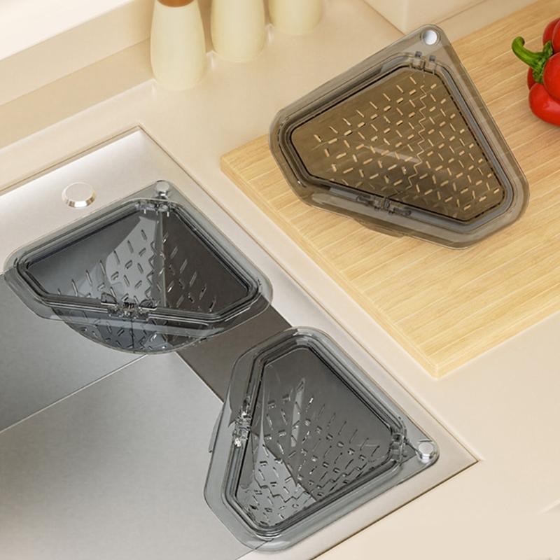Compact Magnetic Triangle Drain Basket For Small Kitchens With Space Saving Design And For Vegetables Utensils