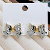 Silver Color Bowknot Stud Earrings for Female Elegant Wedding Part Ear Decoration Metal Knots Women's Unusual Earrings 2026 new