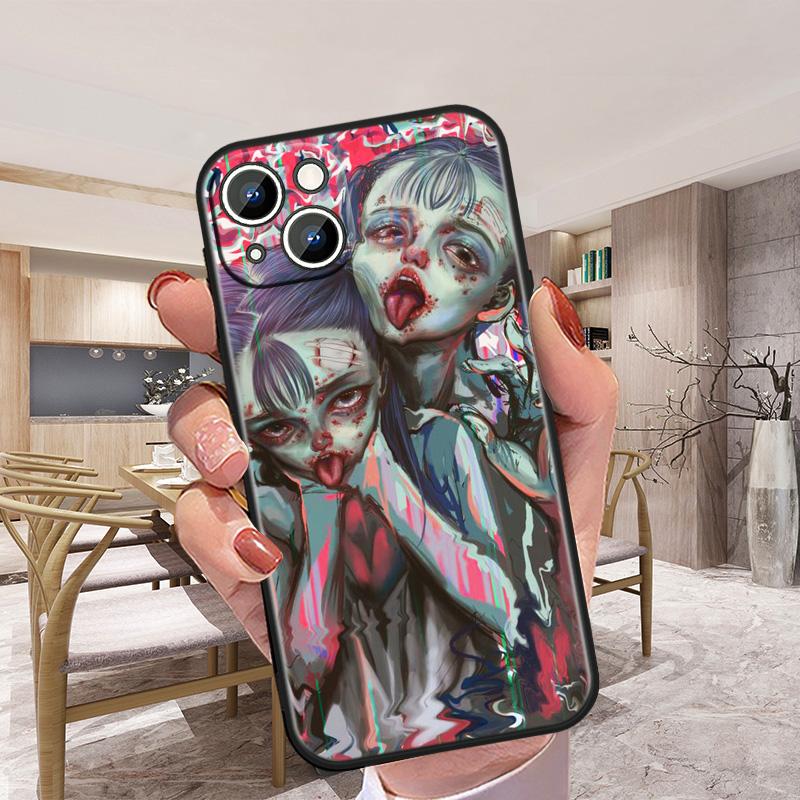 For Apple iPhone 13 12 mini 11 XS Pro Max XR 8 7 6S 6 5S 5 Plus Cover Junji Ito Tomie Soft Silicone Back Phone Case