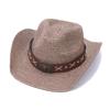 Summer men's and women's sunshade straw hat retro bull head accessories western cowboy hat hot sun protection hat