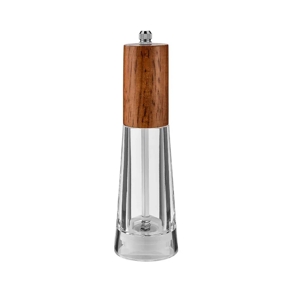 1Pcs Antique Color Wooden Pepper Mill Manual Salt Spice Grinder With Adjustable Ceramic Core Pepper Grinder Kitchen Helper