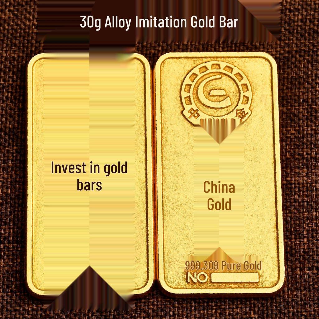 Brass Faux Gold Bar Yuanbao Copper Desk Ornament Fortune Paperweight Decoration Prop