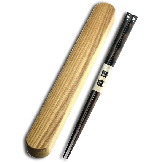 Nagao Chopsticks and Chopstick Case Set, 23cm, Tensoku Sakura (Cherry Blossom) Chopsticks, Vermilion 23cm - B08CXR6PNR