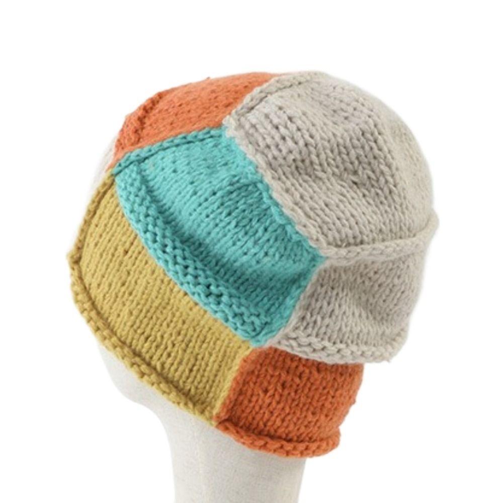 Gradient Plush Hat Handmade Knitted Hat Colorful Woolen Hat  Autumn