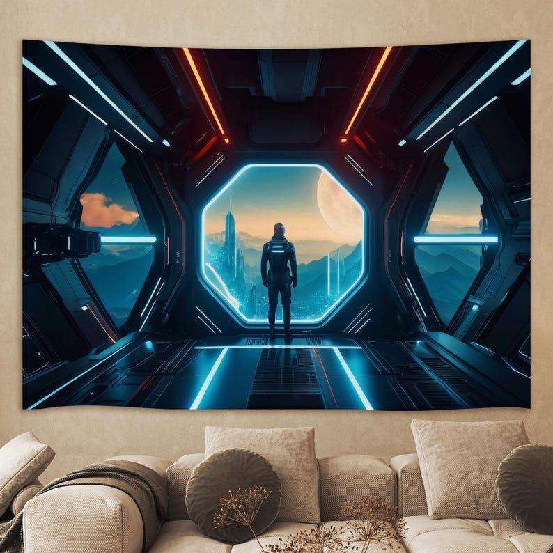 Cyberpunk tapestry 75x100 чёрный