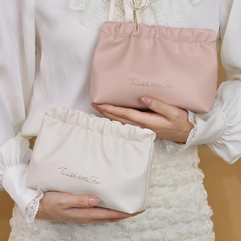 Automatic Closing Mini Storage Bag Travel Portable PU Leather Lipstick Makeup Cable Coins Keys Jewelry Earphone Storage Organizer