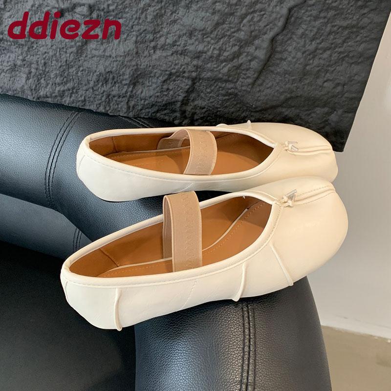 Fashion Fashion Elastic Band Women Ballet Flats Shoes Shallow Female Soft Footwear Strange Toe Ladies Flats Mary Janes Lolita Shoes