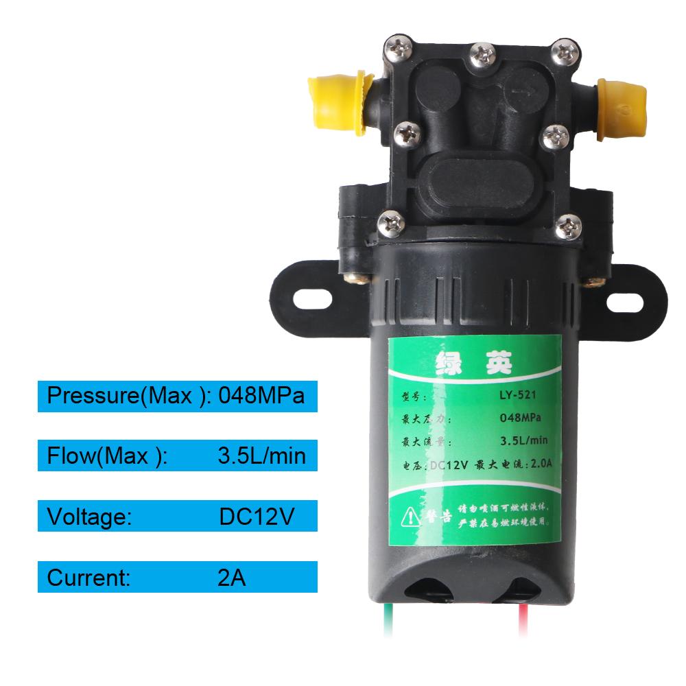 Agricultural Electric Water Pump Durable 3.5L/min Water Spray Car Wash Micro High Pressure Diaphragm DC12V Sprayer Accessories