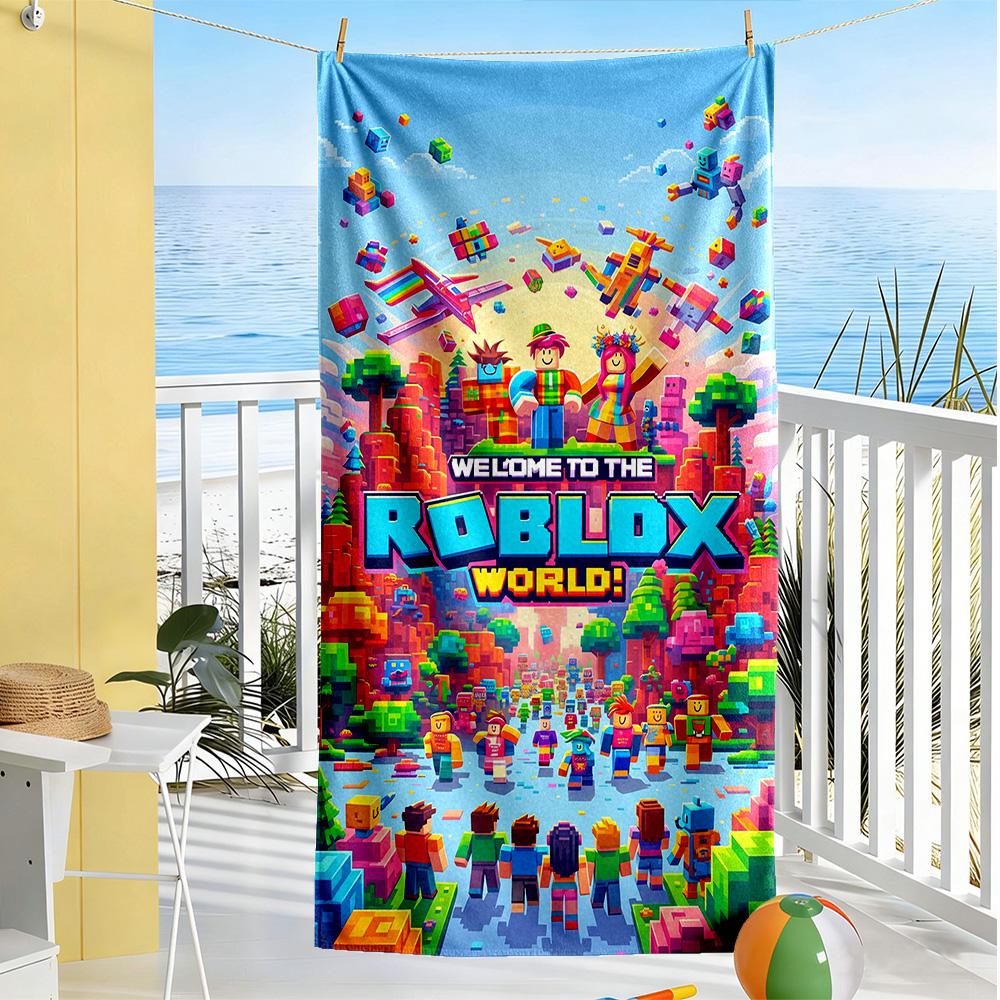 Roblox Beach Towel Super Soft & Absorbent Comfortable Lightweight Portable for Swimming,Beach,Camping, Travel, Beach Accessories,Gym