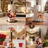 Wood Paper Towel Roll Holder with Vertical Center Post, Round Base, and Christmas Animal Panel for Countertop Use