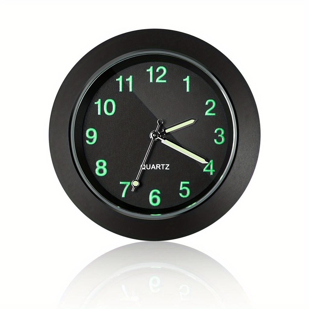 43mm Luminous Car Dashboard Clock - Waterproof Digital Display with Stick-On/Air Vent Mount for Auto