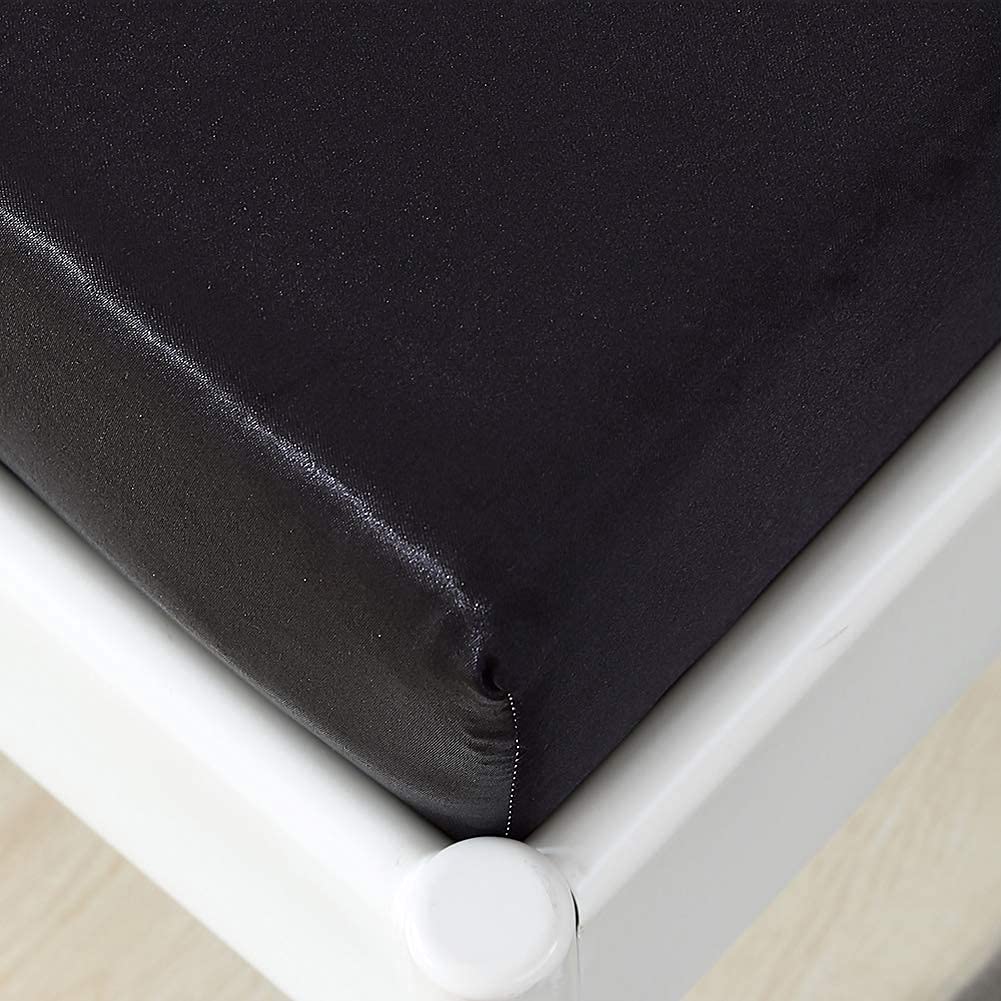 GraceVally Duvet Cover Stylish Bedding Cooling Comforter Smooth Fitted Glossy Solid Breathable and 4-Piece Semi-Double Set, Set, Cover, Sheet, Silk,