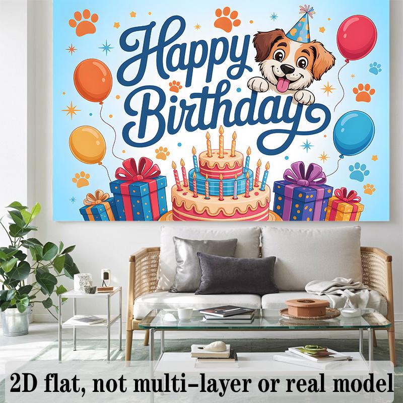 Party Backdrop Puppy Flat Event Backdrop Decoration Birthday Party Decor