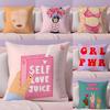 Feminist Girl Power Inspirational Quote Cushion Cover Plush Fabric Soft Double-Sided Printed Sofa Winter Home Gift Pillow Cover