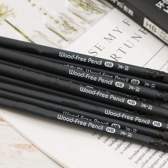 

12 шт., черные офисные бизнес-карандаши HB, треугольный стержень, мини-карандаши с ластиком, черные карандаши для письма, канцелярские принадлежности