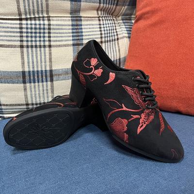 Women Latin Dance Shoes Jazz Print Ballroom Salsa Dancing Shoes Woman High Heels Training Modern Tango Dance Sneakers