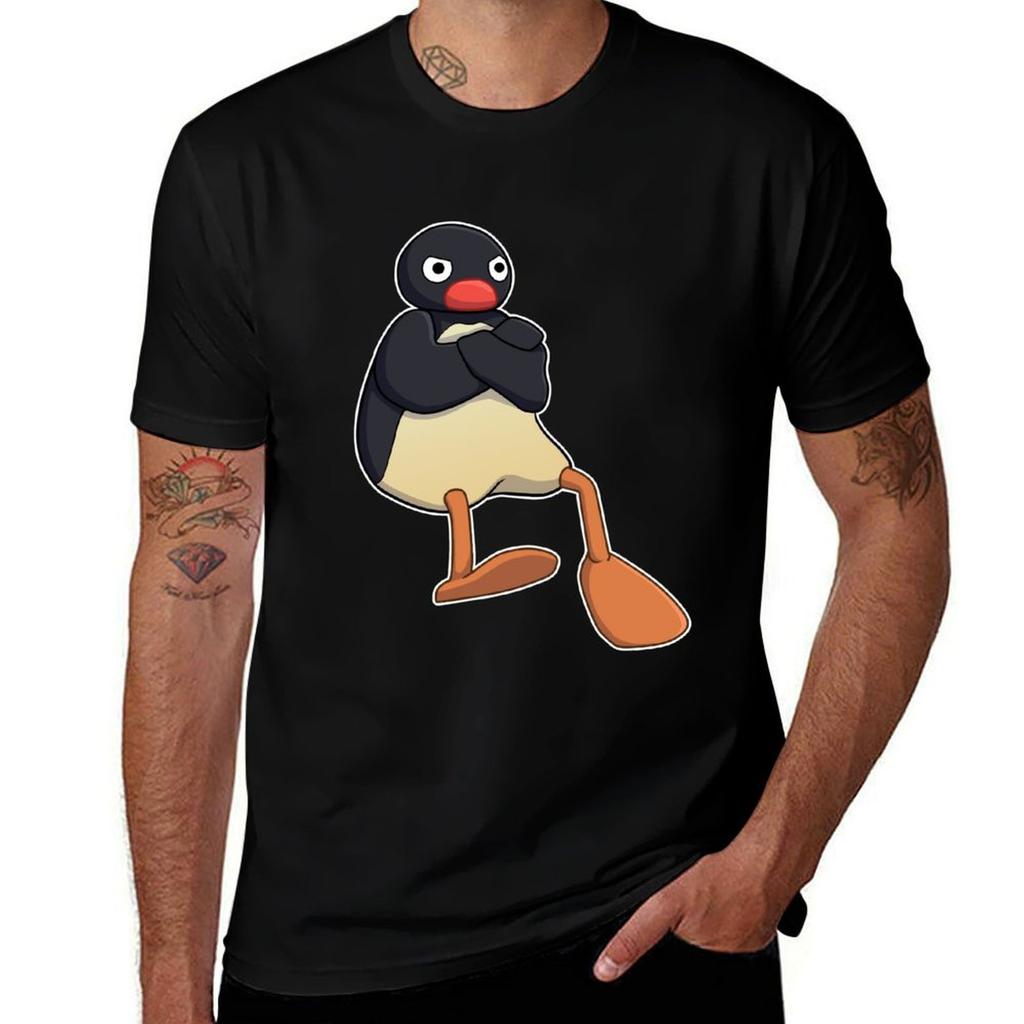 T-shirt Pingu arrabbiato t-shirt cotone 100% uomo t-shirt estate T-shirt