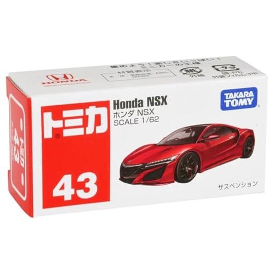 Takara Tomy Tomica No. 43 Honda NSX (Box) Miniature Car Toy Ages 3 Up Packaged Meets Safety Standards ST Mark Certification.