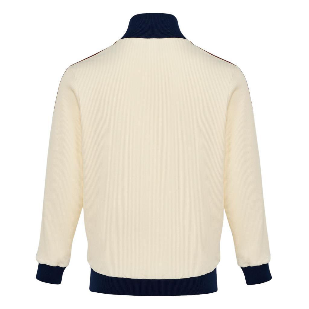adidas Originals Stand Collar Zipper Striped Knit Jacket Men Jackets KY5769