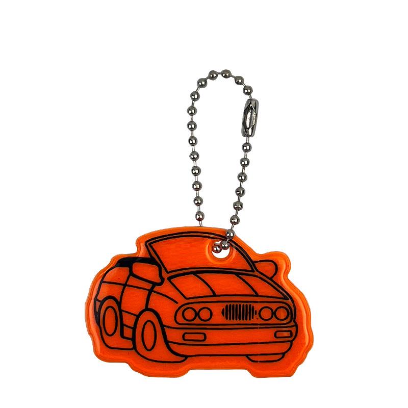 Kreskówkowy Samochód Odblaskowy Wisiorek Brelok do Plecaków Szkolnych dla Uczniów