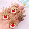 6 STÜCKE Bunt Glitzernd Goldener Weihnachts Hirschkopf Flache Rückseite Acrylplatte Miniaturmuster Applikation DIY Schmuckdekor Kunsthandwerk