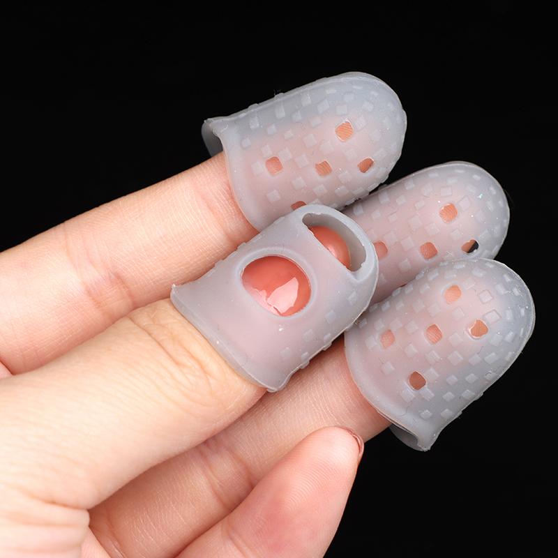 4 Pcs Silicone Non-Slip Finger Guards Guitar Fingertip Protector Finger Stall