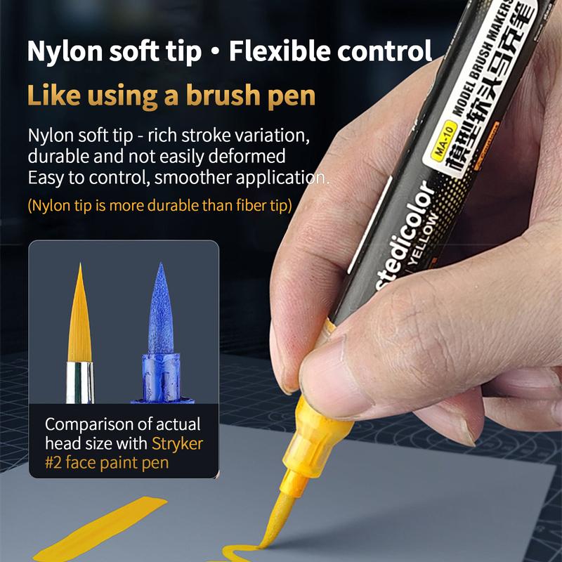 Stedi MA-10~MA-15 Front Valve Type Soft Tip Acrylic Paint Marker Water Based for Gunpla Mecha Figure DIY Hobby Painting Coloring