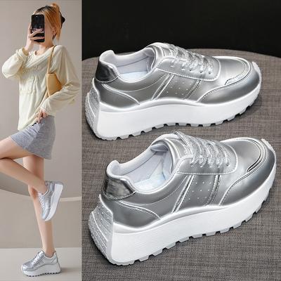 Silvery Woman's Vulcanized Shoes Spring Autumn Luxury Brand Women Casual Shoes Sneakers Walking Footwear Tennis Zapatos De Mujer