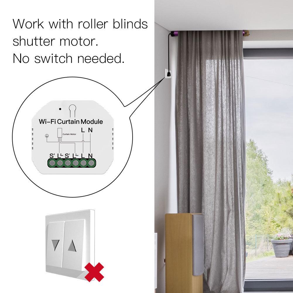 Graffiti Smart WiFi Curtain Switch with Remote Timer & Alexa Compatibility