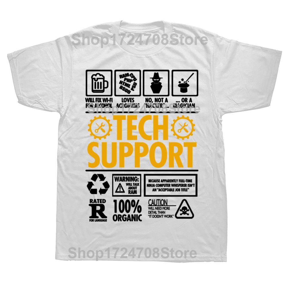 Tech Support Funny IT Helpdesk Graphic Tshirts Men Womens Fashion Casual Tshirt 100 Cotton Loose Oversized T Shirt