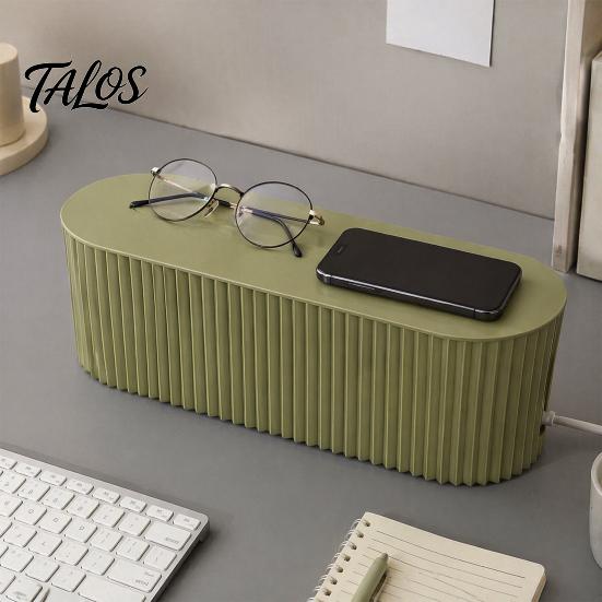 Desktop Cable Organizer Management Box, with Cover, Power Strip And Electrical Fireproof Cord Box Organizer, for Home Office Wire Storage