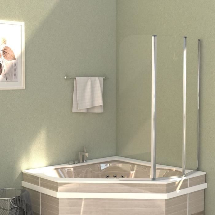 VidaXL Bath Enclosure 2 Pcs 104x130 Cm Tempered Glass Transparent