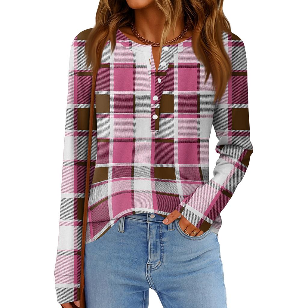 Damenmode Locker Langarm Rundhals Casual Oberteil