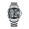 Orologio Meccanico Automatico da Uomo Mark Fairwhale 46MM Cassa in Metallo Quadrante Interstellare Impermeabile Luminoso Scheletrato Cronografo