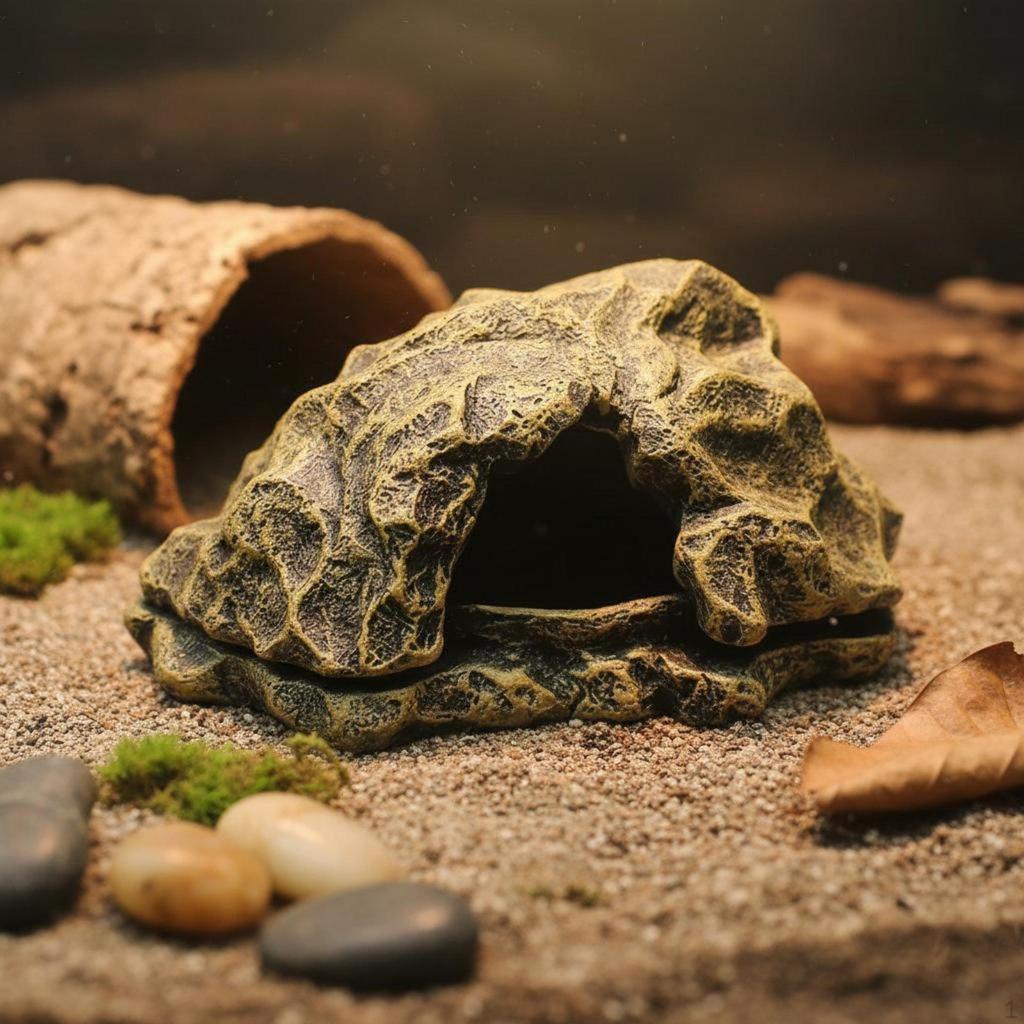 Reptile Rock Cave MultiUse Hide Easy to Cleansable Artificial for Terrarium,