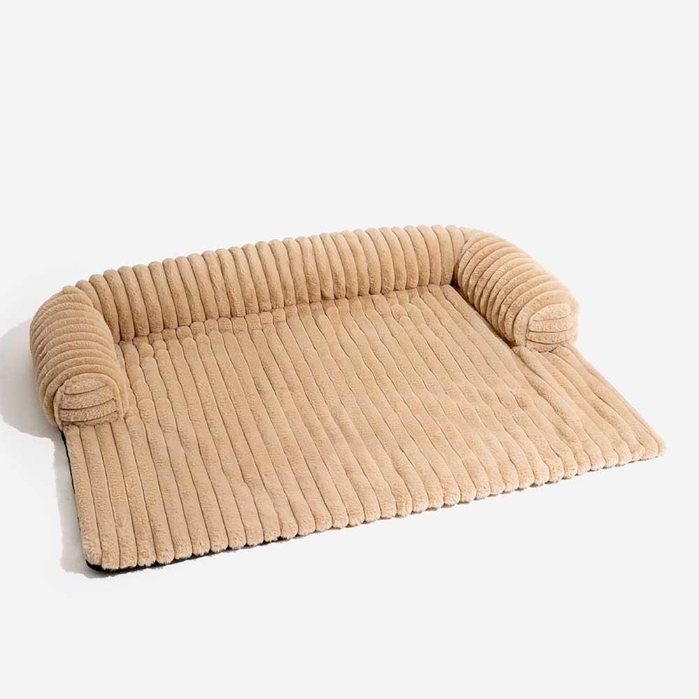 Custom Plush Pet Sofa Bed with Bolster Armrests Washable Anti-Slip PP Cotton Filled for Cats & Small Dogs Colors