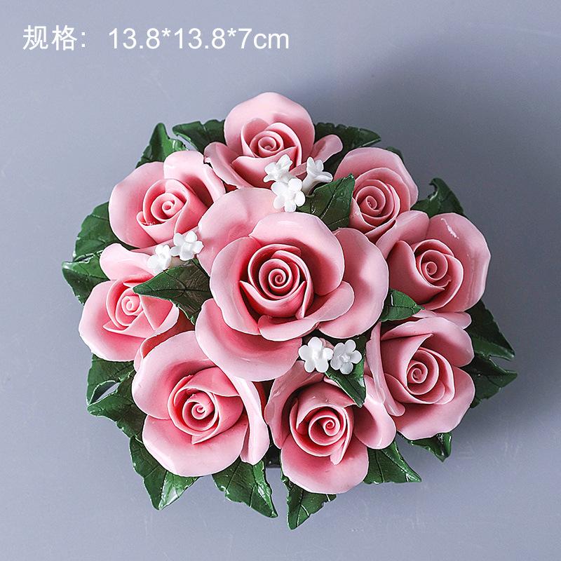 Keramik Handgefertigtes Rosenornament Heimdekoration Handgefertigtes Keramikblumenornament Wohnzimmer Blumenhandwerk Hochzeitsdekoration
