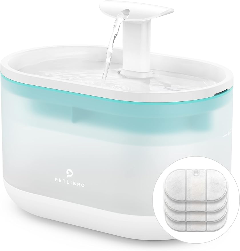 71 oz/2.1L Ultra Quiet Pet Water Fountain for Cats Inside BPA-Free Cat Fountains for Drinking with 2 Flow Modes Water Dispenser