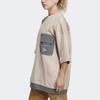 adidas Terrex And Wander Fleece Tunic Color Block Pocket Loose Round Neck Three Quarter Sleeve Sweatshirt Women Sweatshirt Magical-Gray-Brown HR7137