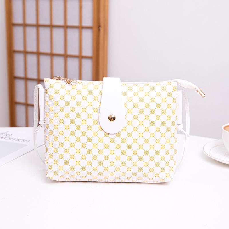 Retro polka dot printed buckle shoulder crossbody bucket bag new versatile fashion large capacity women's bag
