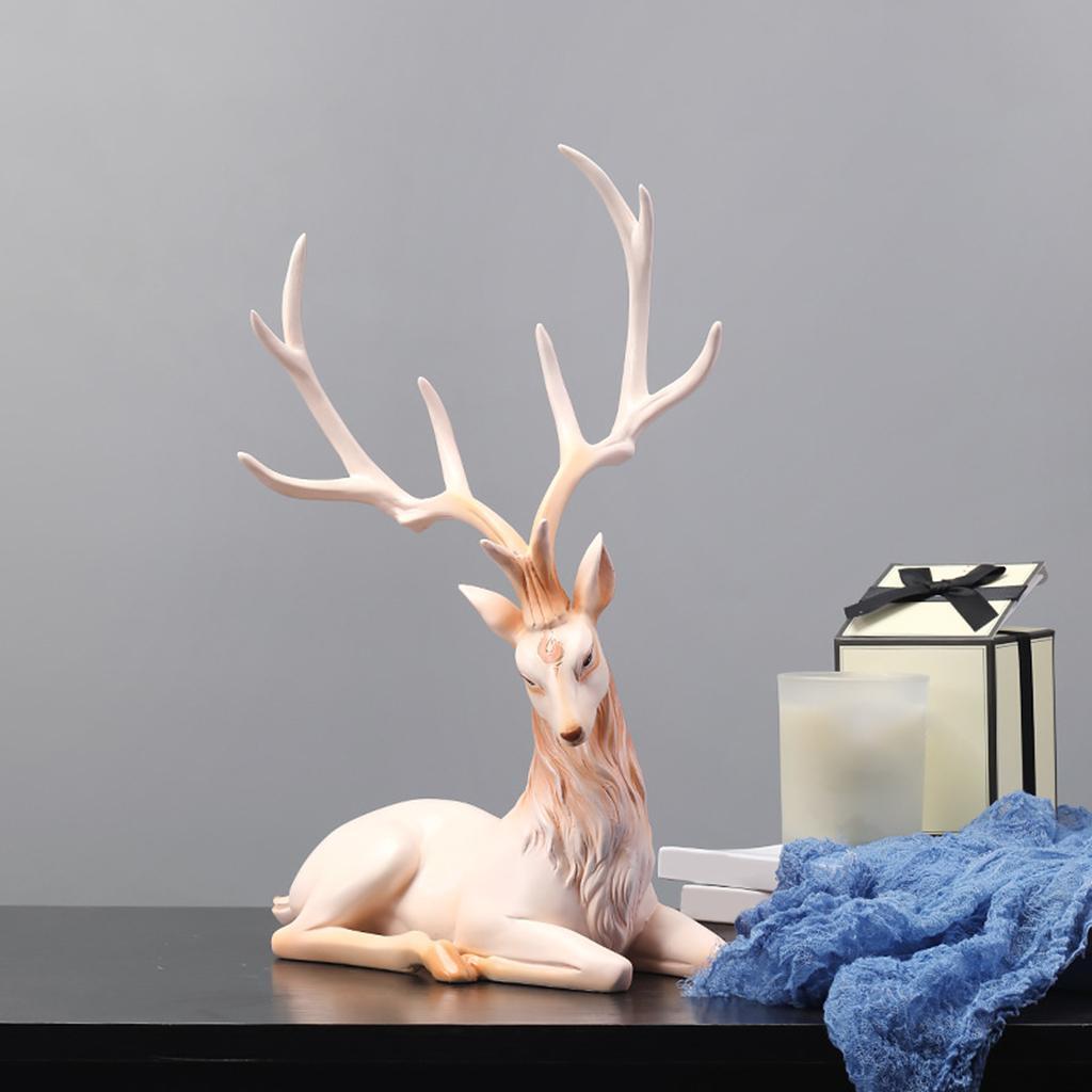 Deer Decoration Collectible Home Office Reindeer Ornaments Standing