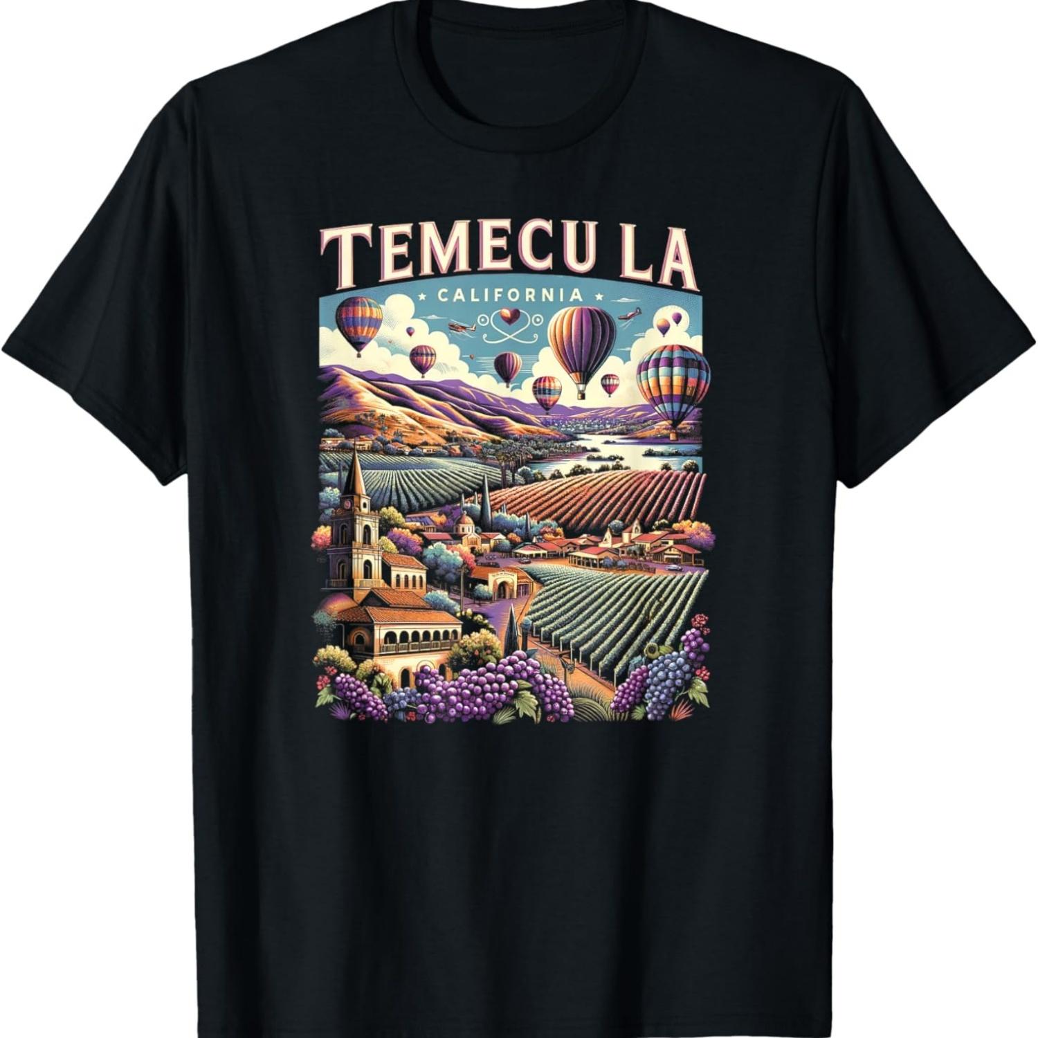 Temecula California Retro Sunset Vintage Inspired T-Shirt S чёрный