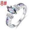 Colorful Marquise Zircon Ring: Women's Simple Fashion Versatile Jewelry