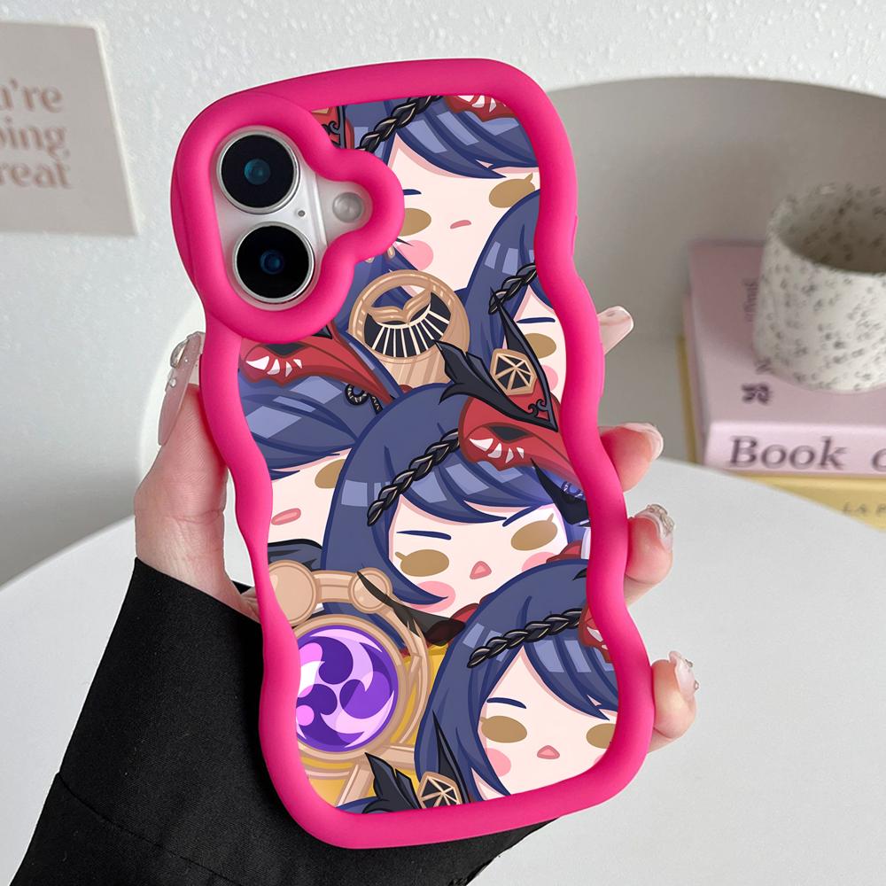 

Game GI Kujou Sara Mobile Phone Case for iPhone 17 16 15 14 13 12 11 Air Pro Max Plus Wavy Edge TPU Colorful Cover Pretty Luxury iPhone 15