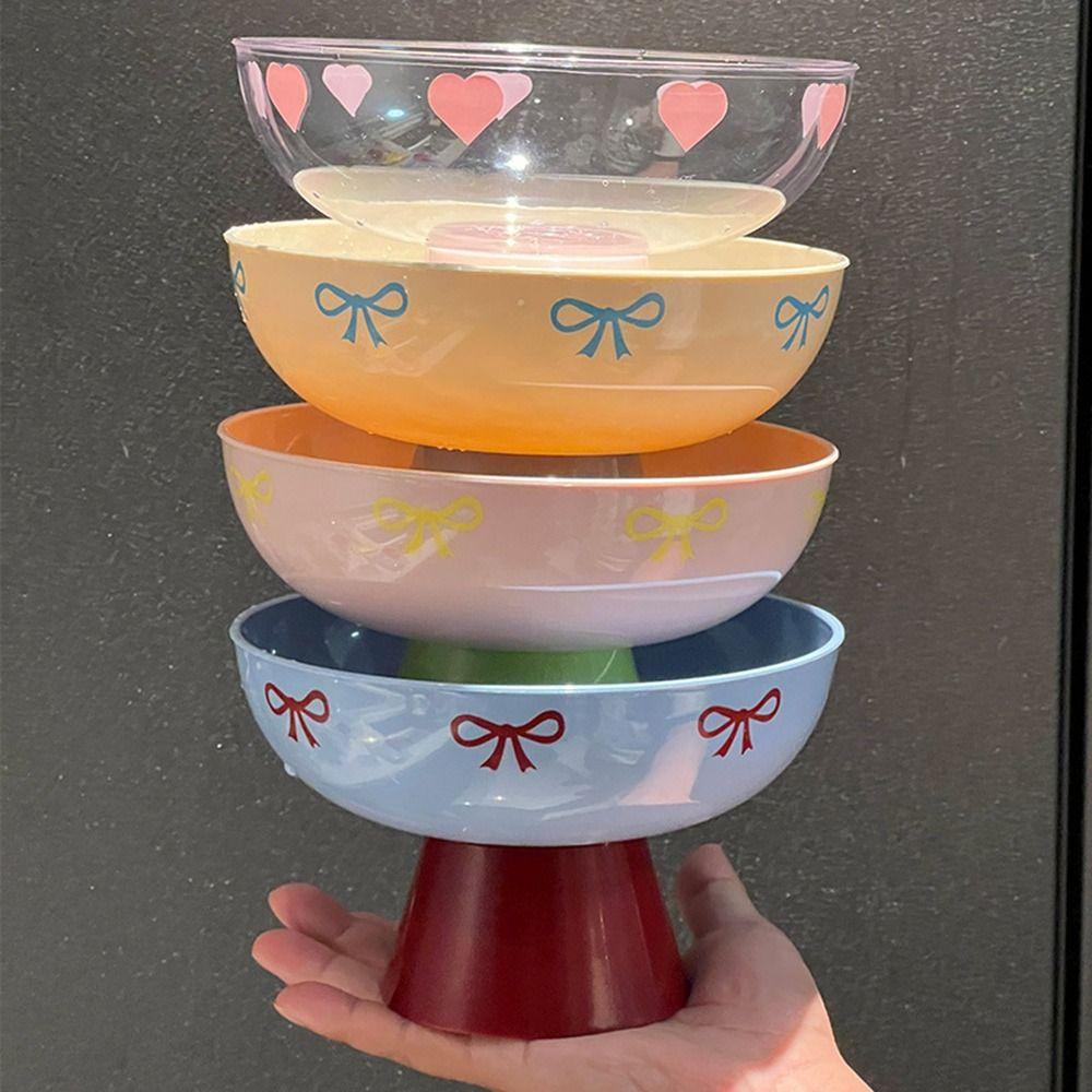 Fashion Dopamine Fruit Plate High-foot Plastic Dried Fruit Plate Detachable Candy Snack Tray Household Desktop Storage