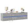 VidaXL Wall-Mounted TV Cabinet with LEDs Concrete Grey 180x31x45 Cm, Floating TV Stand, Wall-Mounted Multimedia Unit, Wall-Mounted TV Unit, 3307936